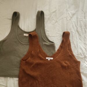 Madewell Ribbed Tank Tops in Olive and Rust